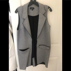 Grey vest for women, top shop, sz 4,